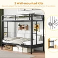 thumbnail image 4 of Gymax Twin Over Futon Bunk Bed Convertible Couch & Bed w/ Safety Guardrails, 4 of 10