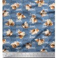 thumbnail image 1 of Soimoi polyester Crepe Fabric Love Text & Puppies Dog Printed Fabric 1 Yard 42 Inch Wide, 1 of 3