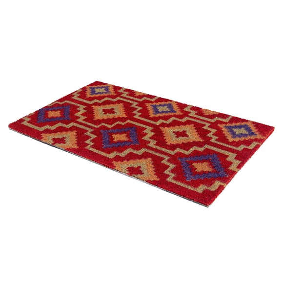 Fab Habitat Vintage Non Slip Doormat - Durable Thin - Natural Coir & Rubber - Entryway Front Door Porch Patio - Lhasa Kilim Multicolor (18"" x 30"" Non-Slip)