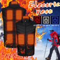 thumbnail image 2 of Hearth & Gear 9 Area Heating Vest Unisex Outdoor Warm Clothing Heated For Riding Skiing Fishing USB Plug In Heated Vests Hand Heating Pads under Desk Exercise under The Desk Bike Pedal Happy Heat, 2 of 7