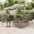 thumbnail image 1 of vidaXL 7 Piece Garden Dining Set with Cushions Black and Grey Poly Rattan, 1 of 5