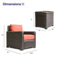 thumbnail image 2 of Krikacy 3-PCS Outdoor Sofa Chair Bistro Set, w/Cabinet End Table, All-Weather HDPE Frame, Orange, 2 of 8