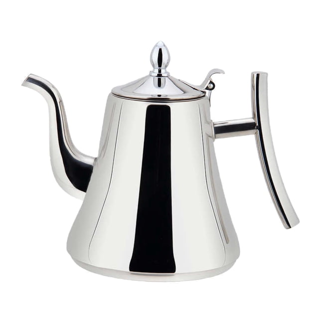 yuksok Stainless Steel Teapot Accessories Built-In Filter Durable Teaware Cold Water Pot Coffee Pot Coffee Kettle for Party Home Restaurant Cooker 2.4L