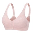 thumbnail image 1 of Bigersell Front Closure Sports Bras for Women Front Closure Bras for Older Women Cotton Bras Ladies Senior Bras for Women Front Closure Comfortable Bras for Older Women R-10-Pink-A 90B, 1 of 2