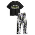 thumbnail image 1 of Beetlejuice Womens Multicoloured Short Sleeve Long Leg Pyjama Set, 1 of 6