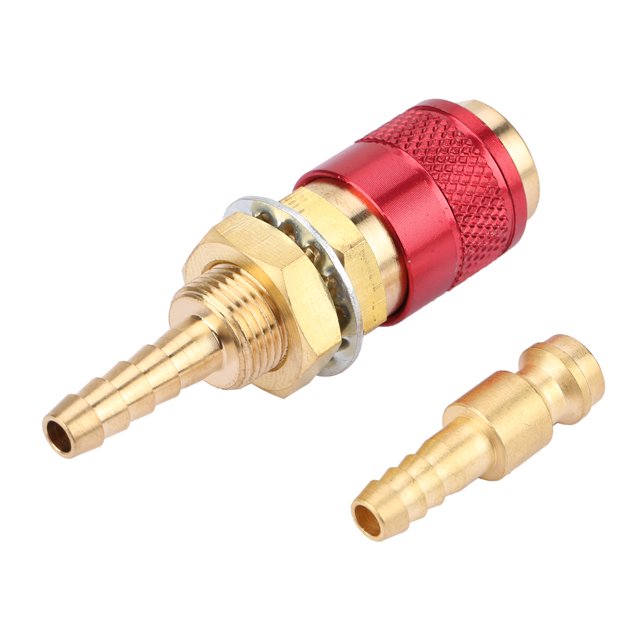 M6 Gas Water Quick Connector, Fast Connection M6 Hose Fitting, Brass, Wear Resistant, Durable, for MIG TIG Welder Torch