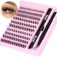 thumbnail image 1 of HSHDLDF Lash Extension Kit Lash Clusters Eyelash Extension Kit 114Pcs Cluster Lashes Bond and Seal Individual Eyelash Clusters Kit Lash Applicator Tool for Self Application at Home, 1 of 7