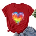 thumbnail image 2 of RKSTN Chemise de Fierté pour Femmes LGBT Coupe Ample Décontractée Tops Égalité Inspirante Été Mignon Cœur Imprimé Manches Courtes Col Rond Chemise de Fierté, 2 of 3