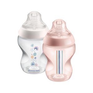 Tommee Tippee Closer Bouteilles pour bébé nature, Mamelons comme le sein avec valve anti-colique