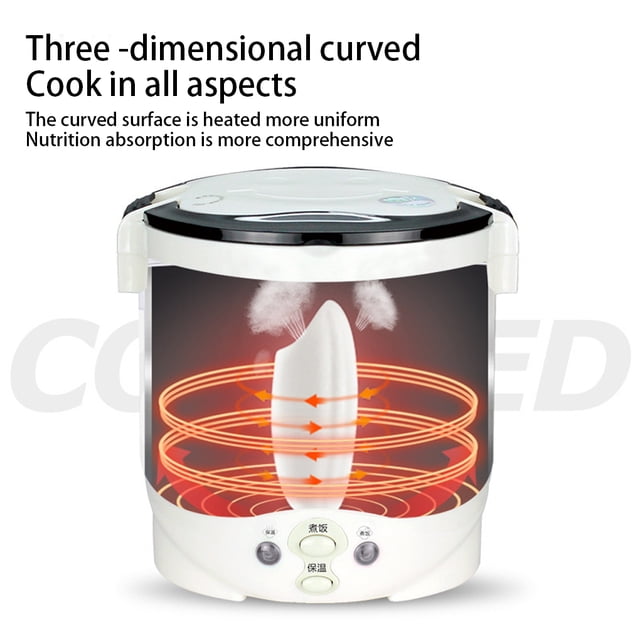 Car Rice Cooker Mini Cooking Tools 24V Multifunctional 1L Soup Electric Heater Travel Truck Lunchbox Food Appliance Machine 24V 24V/White