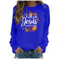 thumbnail image 2 of Babysbule Liquidation Hauts à Lettres pour Femmes Dames Automne Imprimé Ample Manches Longues Col Rond Chandail à Enfiler Haut T-Shirt Haut, 2 of 5