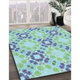 thumbnail image 3 of Ahgly Company Tapis d'Intérieur Lavable à la Machine, Carré, Transitionnel, Vert Aigue-Marine, Tapis de Zone, 3 Pieds Carré, 3 of 7