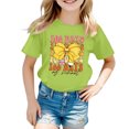 thumbnail image 1 of PMVFHDE T-Shirts pour Filles Décontractés Hauts pour Fille Hauts pour Fille Été Hauts à Manches Courtes pour Filles Hauts pour Filles Mode Enfants Décontractée Imprimé Col Rond Ample T-Shirt à Manches Courtes Haut Vert Clair, 3-4 Ans, 1 of 5