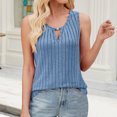 thumbnail image 2 of Timegard Tank Top for Women Keyhole Neck Ribbed Sleeveless Comfy Solid Color Casual Tee Shirts, 2 of 8