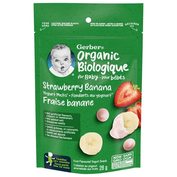 GERBER Fondants Au Yogourt Biologique Fraise Et Banane