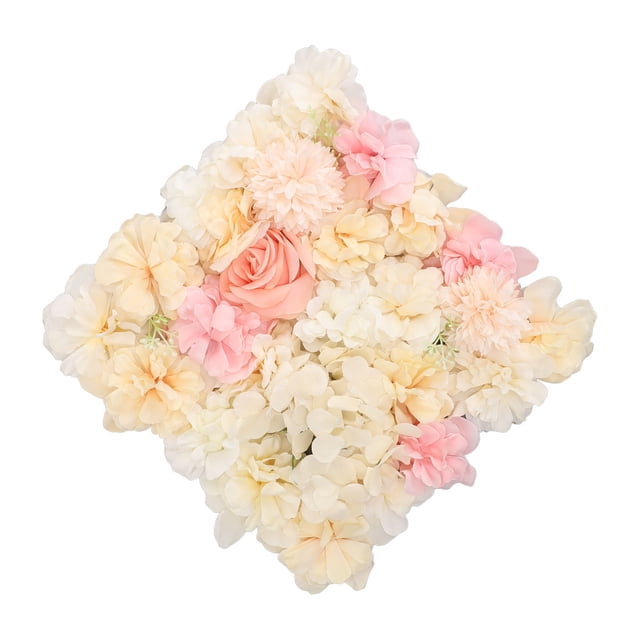 Artificial Flower Wall Background, Artificial Flower Wall Panels Simulation Silk Rose Flower Wall Decor for Wedding Party Stage Background Backdrop 15x15in