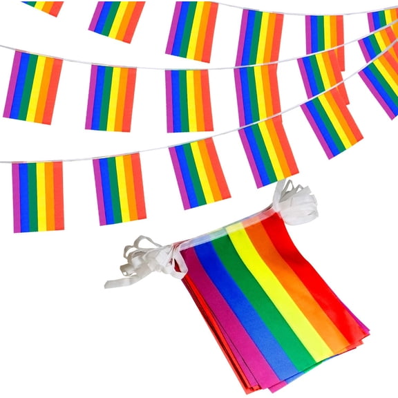 ANLEY Guirlande Fanion Fierté Arc-en-Ciel - 33 Pieds 32 Drapeaux