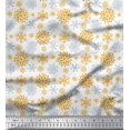 thumbnail image 1 of Soimoi Silk Fabric Snowflake Artistic Print Sewing Fabric Yard 42 Inch Wide, 1 of 3