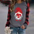 thumbnail image 2 of xiaxaixu T-shirt Imprimé Femmes Noël, Pull-Over Patchwork à Manches Longues, 2 of 10