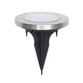thumbnail image 3 of Mainstays Solar Powered Stainless Steel LED Landscape Disc Lights, 12 Lumens (4 pack), 3 of 7