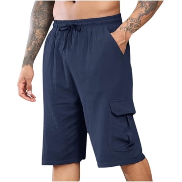 Weiqiqre Shorts Men Elastic Waist Drawstring Casual Shorts Lightweight Summer Beach Shorts