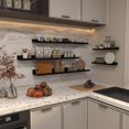 thumbnail image 2 of Wall Mounted Floating Shelves Set of Rustic Wood Wall Shelves for Bathroom Bedroom Kitchen Living Room Storage and Decoration Picture Ledge, 2 of 6