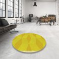 thumbnail image 4 of Ahgly Company Tapis d'Intérieur Ronds Transitionnels Jaunes Lavables à la Machine, 4 Pieds Rond, 4 of 7