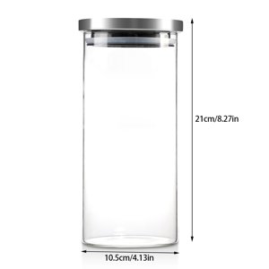 Rdeghly Glass Food Container, Coffee Beans Storage Container,1000ml Glass Storage Jar Coffee Beans Kitchen Food Container Stainless Steel Lid