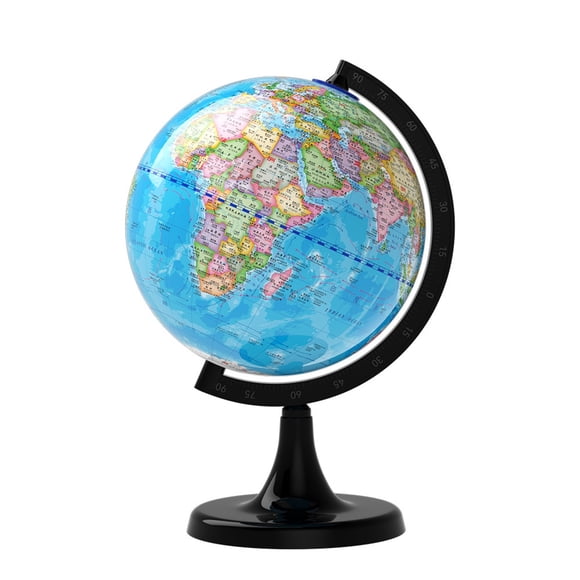 Kids Globe With Led Light Up Feature Educational World Map Geography Learning Toy For Home And School Use Rotating Design Size 16X21.5 Inch