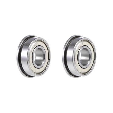 Unique Bargains FR6ZZ Flange Ball Bearing 3/8'x7/8'x9/32'mm Shielded Chrome Bearing 2pcs