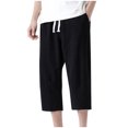 thumbnail image 1 of Birdeem Mens Fashion Drawstring Elastic Waist Pocket Casual Sweat Capris Pants, 1 of 12