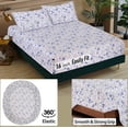 thumbnail image 5 of Ruvanti 100% Cotton Sheets - Crispy Cooling Percale Sheets For California King Size Bed, Breathable & Durable Cal King Sheet Set, 16 Inches Deep Pocket Bed Sheets, Sweet Pea, 4 Pieces, 5 of 5