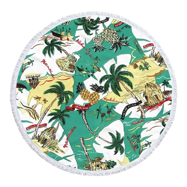 PRETXORVE Round Printed Microfiber Beach Super Colorful Bath Sandproof Beach Blanket Beach Multi-Purpose for Travel Swimming Pool