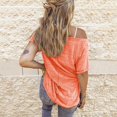 thumbnail image 2 of New Women's Loose V Neck Pullover Sweater Short Sleeve Top Solid Color T Shirt, 2 of 2