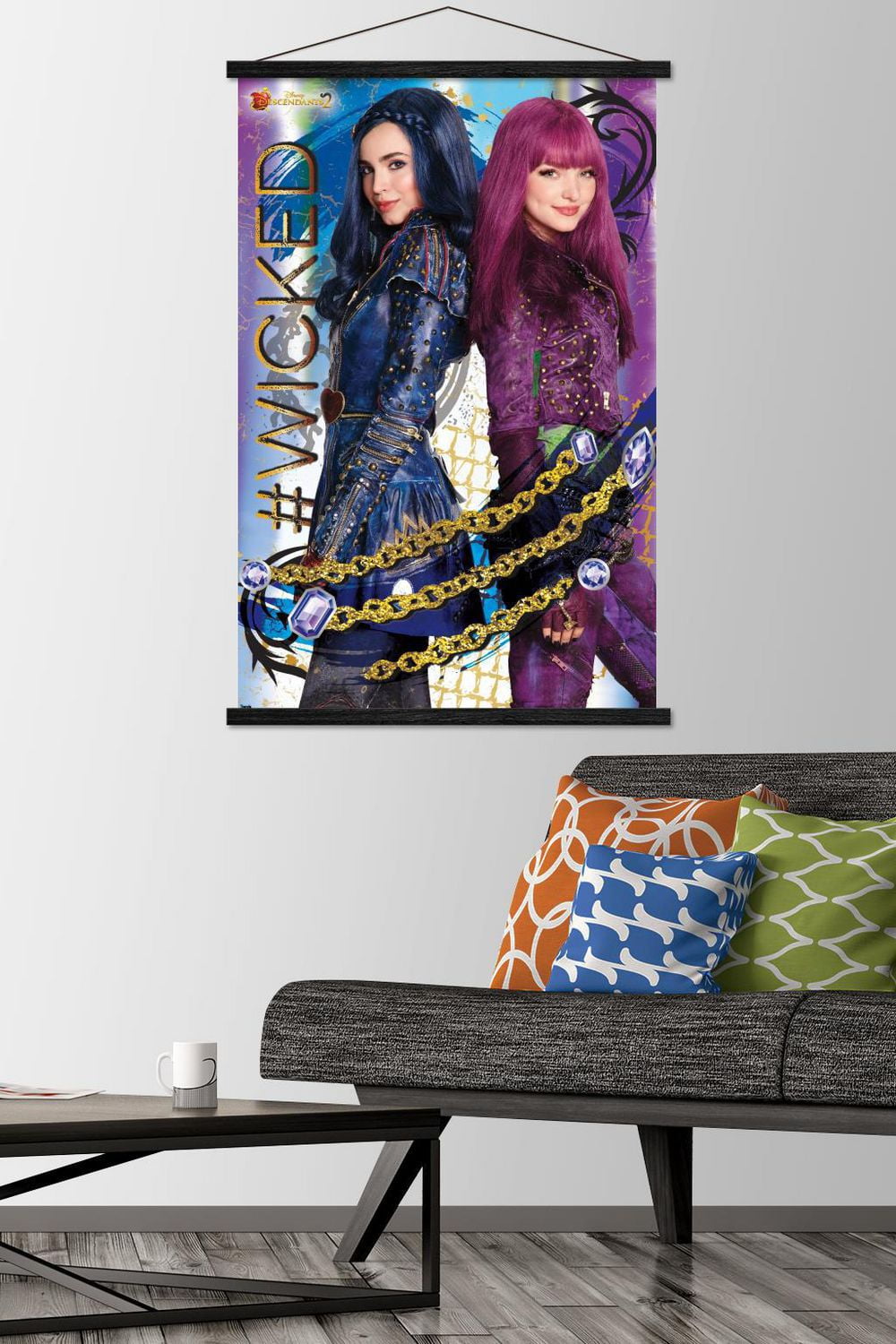 Disney Descendants 2 - Wicked Wall Poster, 14.725" x 22.375" Framed