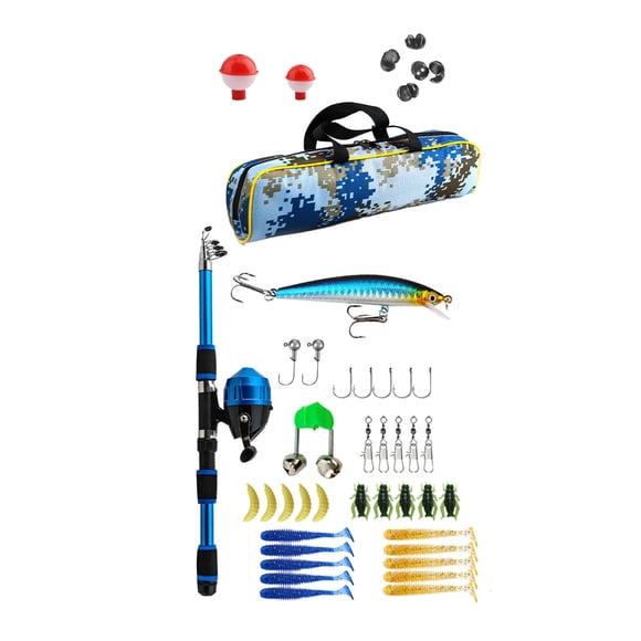 Kids Fishing Rod Kit for Beginners 18m with Telescopic Rod Reel Tackle and Carry Bag Outdoor Gear for Teens and Children