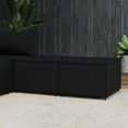 thumbnail image 1 of vidaXL Garden Footrests with Cushions 2 pcs Black Poly Rattan, 1 of 5