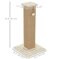 thumbnail image 3 of PawHut 32" Cat Scratching Post for Indoor Cats w/ Sisal Teasing Ball Beige, 3 of 10