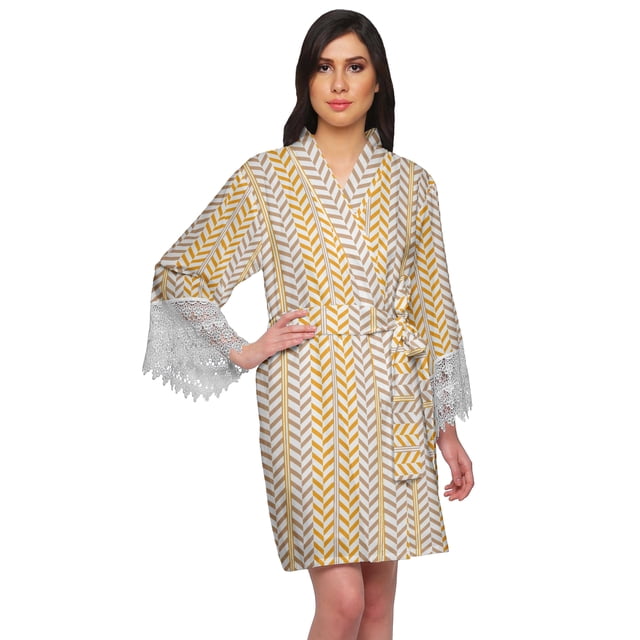Moomaya Printed Bridesmaid Robes Short Bride Getting Ready Dress Loungewear