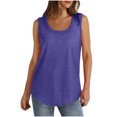 thumbnail image 1 of Timegard Camisoles pour Femmes Été Col Rond Sans Manches Blouse Confortable Tunique Décontractée à Porter avec des Leggings, 1 of 5