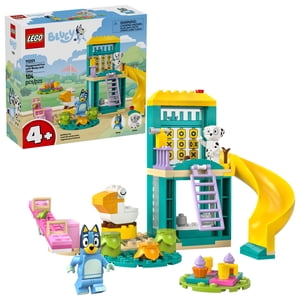 LEGO Bluey Playground Amusement avec Bluey et Chloe - Construire un jouet pour les enfants - Jouet sensoriel pour le jeu de prédilection - Comprend les figurines Bluey et Chloe - Idée cadeau d'anniversaire pour filles et garçons 4 et vers le haut - 11201