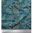 thumbnail image 1 of Soimoi Polyester Crepe Fabric Floral & Paisley Print Sewing Fabric Yard 42 Inch Wide, 1 of 5