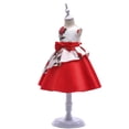 thumbnail image 5 of Penkiiy Robes pour Filles, Robes en Tulle pour Tout-Petites, Imprimé de Fleurs, Nœud, Volants, Robe de Fête d'Anniversaire, Longues Robes, Robes de Fête Rouges, Robes de Mariage pour 3-4 Ans, 5 of 5