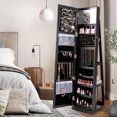 thumbnail image 2 of Giantex 360° Rotating Jewelry Armoire w/Higher Full Length Mirror, Standing Lockable Cabinet Organizer w/ Large Storage Capacity, Inside Makeup Mirror(Black), 2 of 8