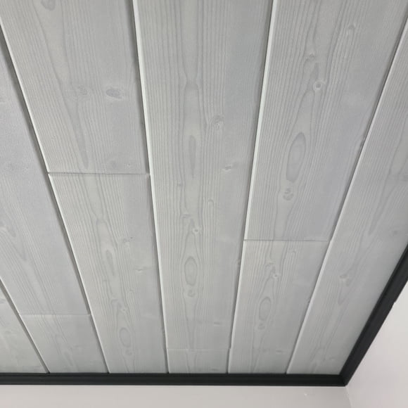 Planches de Plafond en Styromousse Grise à Coller pour Couvrir le Plafond de Maïs Soufflé, Lot de 48 (Couvre 86 Pi2)