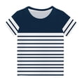 thumbnail image 2 of Meichang T-Shirts à Rayures pour Enfants T-Shirts Graphiques Tendance Manches Courtes Col Rond Hauts d'Été Décontractés Coupe Ample Chandails Légers à Enfiler pour 3-14 Ans, 2 of 5
