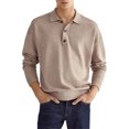 thumbnail image 1 of Innerwin Tee Lapel Neck Men T Shirts Work Solid Color Athletic Polo Shirt Khaki 2XL, 1 of 6
