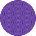 thumbnail image 1 of Ahgly Company Tapis Rond Lavable en Machine Intérieur Transitionnel Bleu Violet Violet, 5 Pieds Rond, 1 of 7