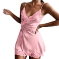 thumbnail image 1 of Kcodviy Nuisette en Satin Extensible pour Femmes, Robe de Nuit pour Femmes, Pyjama de Maison pour Femmes, Chemise de Nuit en Coton, Chemise de Sommeil pour Femmes, Chemise de Sommeil, Chemises de Nuit pour Femmes avec Boutons, 1 of 7