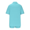 thumbnail image 3 of Birdeem Womens Spring and Summer Fashion Slim Button-Up Top Casual Shorts Solid Color Top/Shirt Suit, 3 of 5